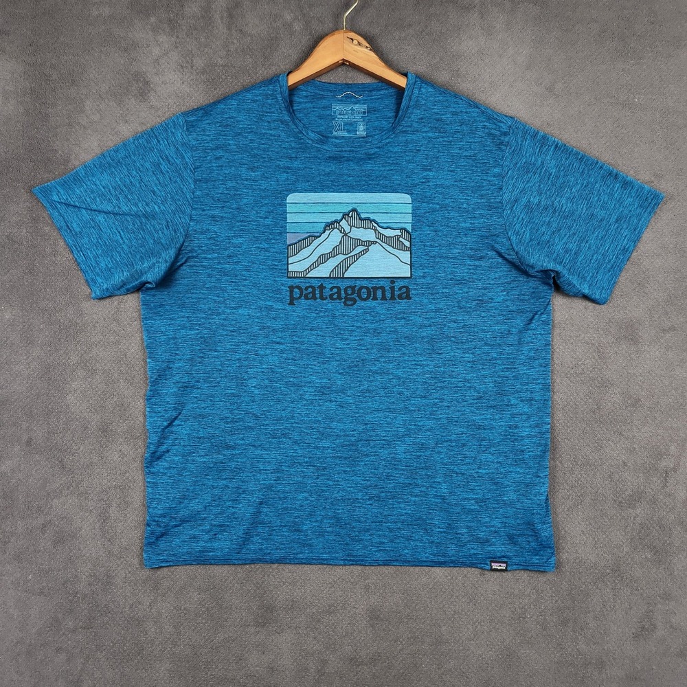 Patagonia Capilene Cool Daily Shirt Mens XL Blue Heather Graphic Tee 45235